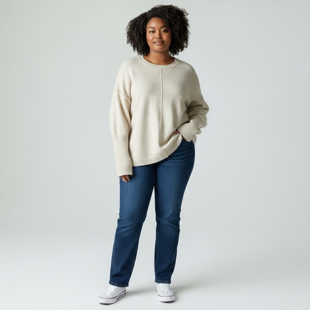 Legendary Outfitters Sweater Women's XXL Cream Soft and Cozy Crewneck NEW